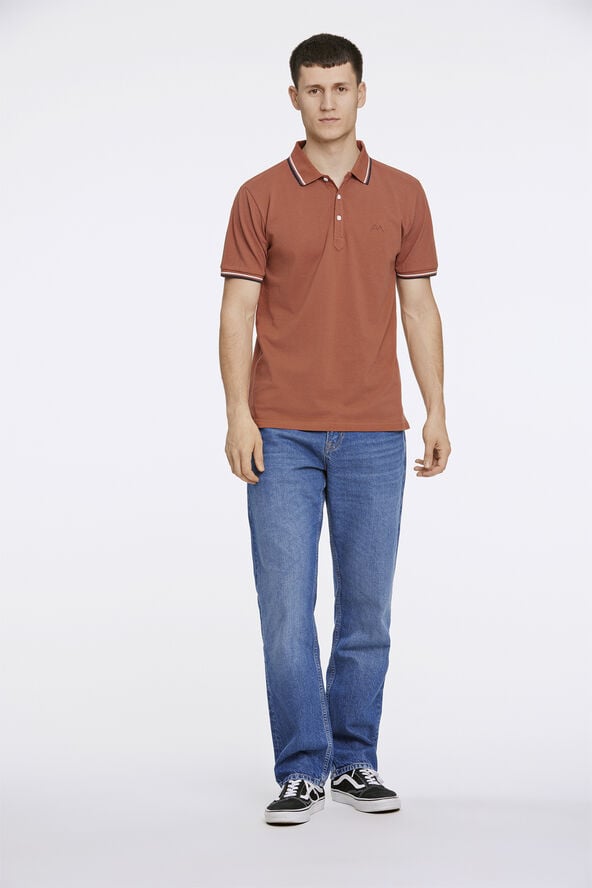 Polo shirt w. contrast piping