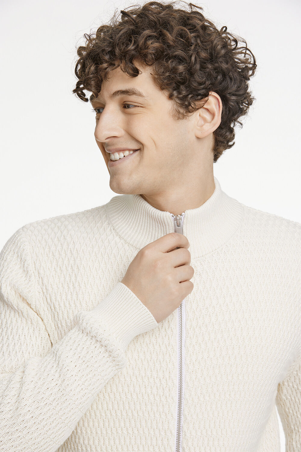 Zip through structure cardigan