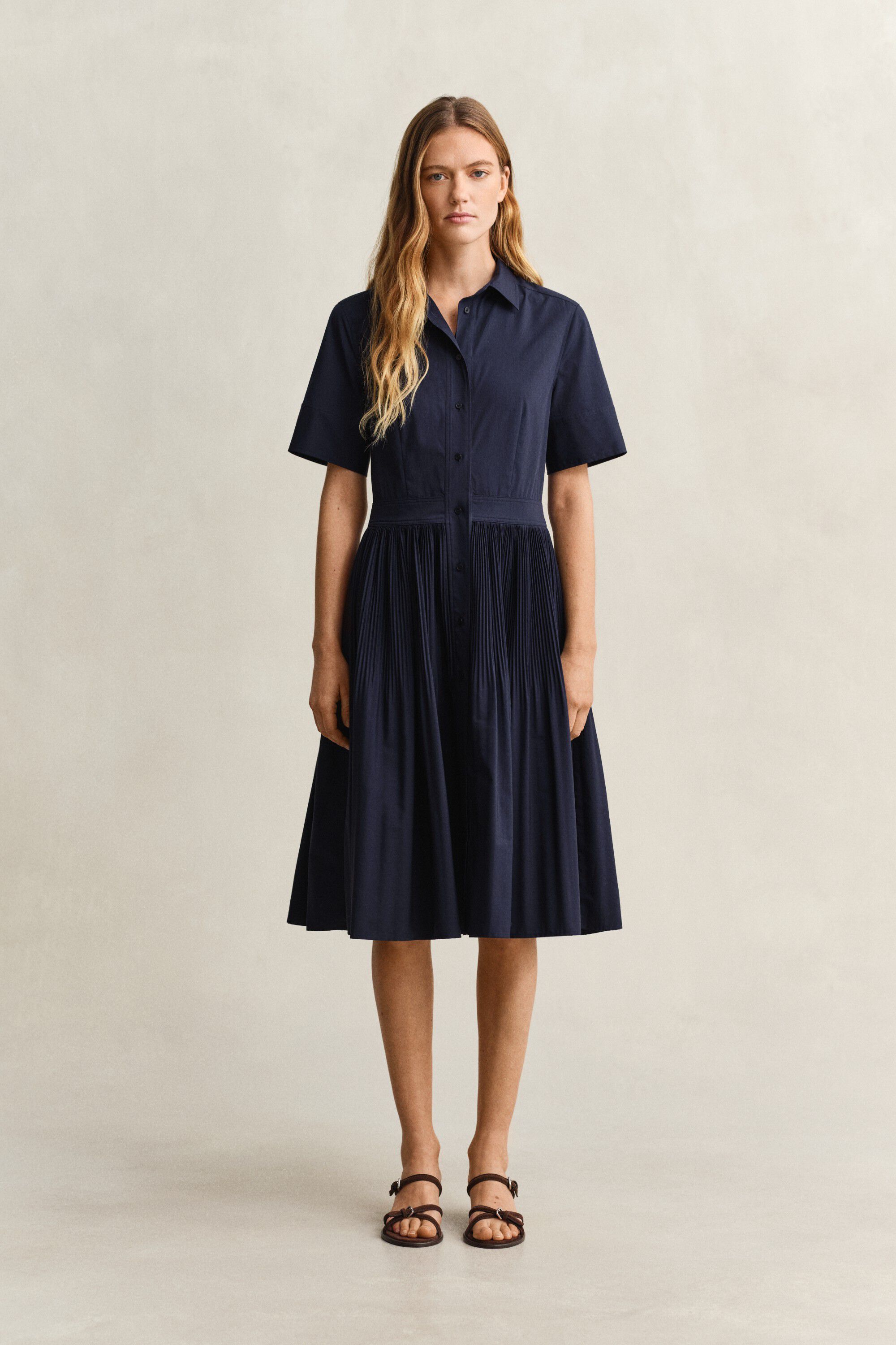 CTN PLEATED SS SHIRT DRESS