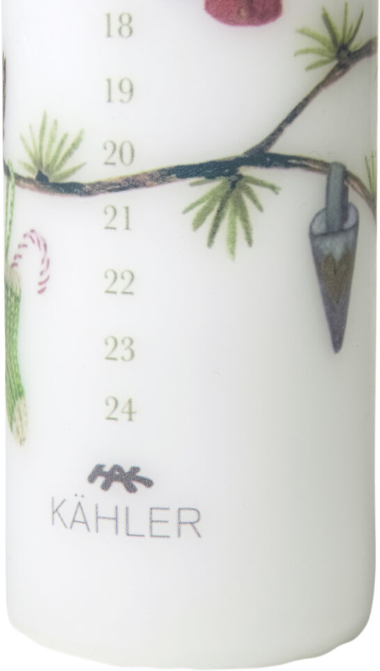 Hammersh&oslash;i Christmas Kalenderlys 2023 &Oslash;5 cm hvid m. deko