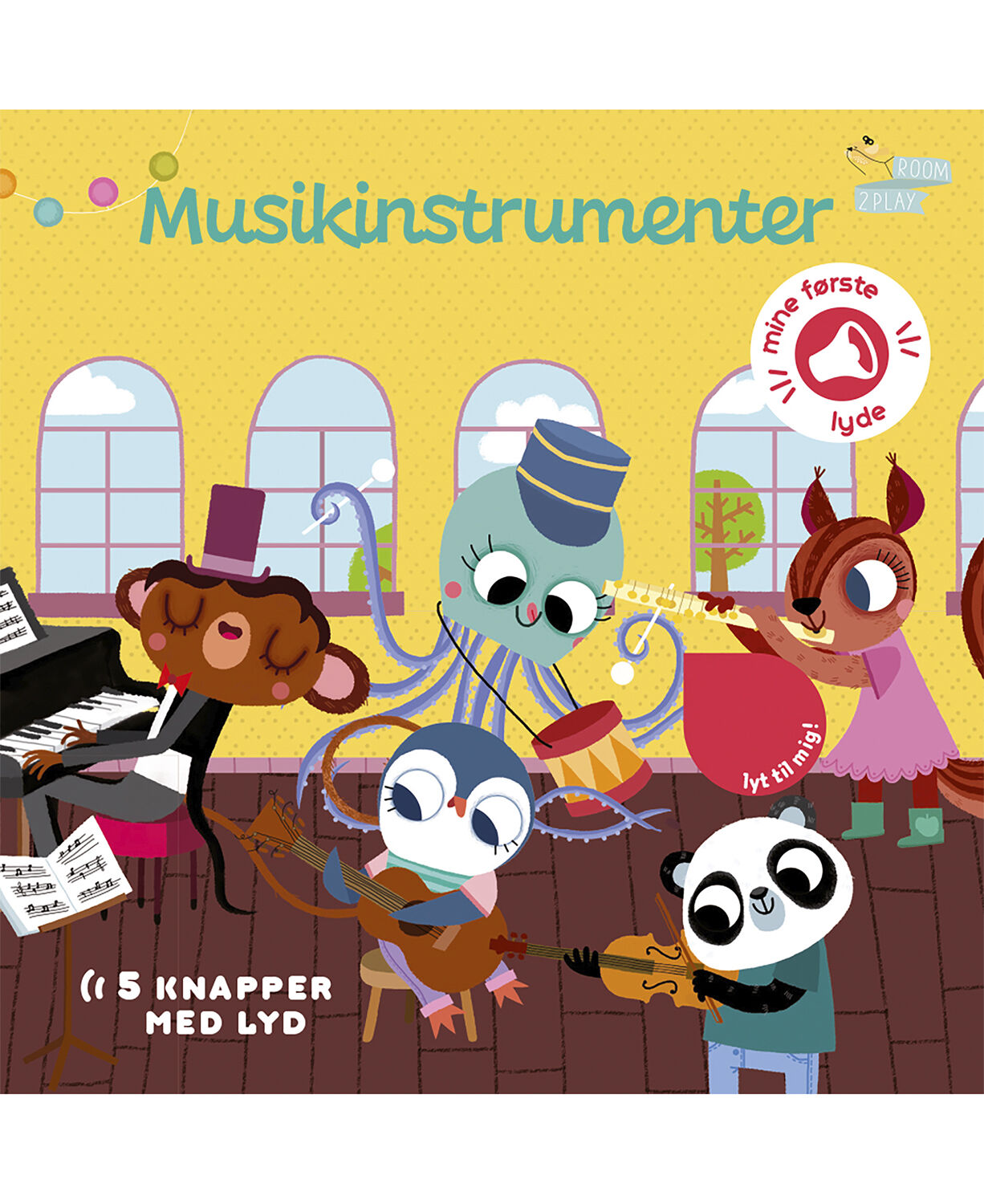 Forlaget ROOM2PLAY - Pegebog med lyd - Musikinstrumenter
