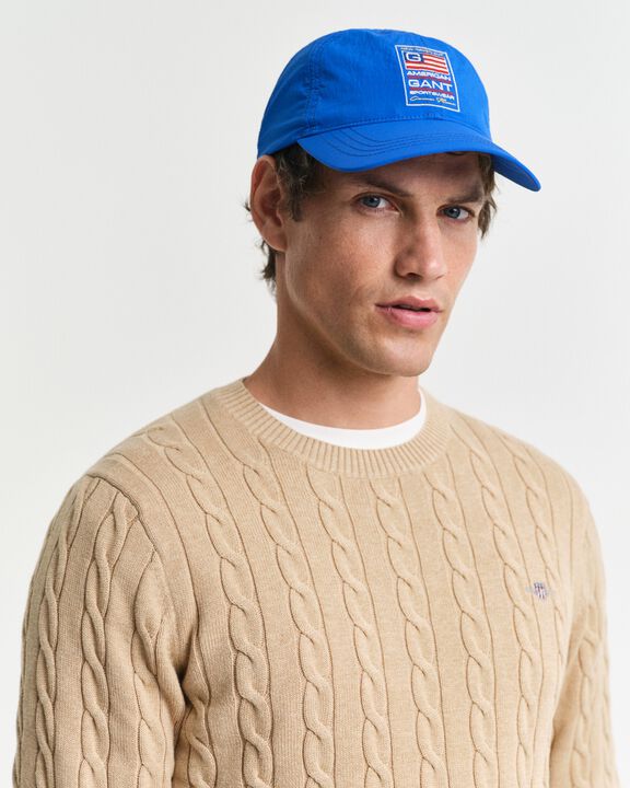 COTTON CABLE C-NECK