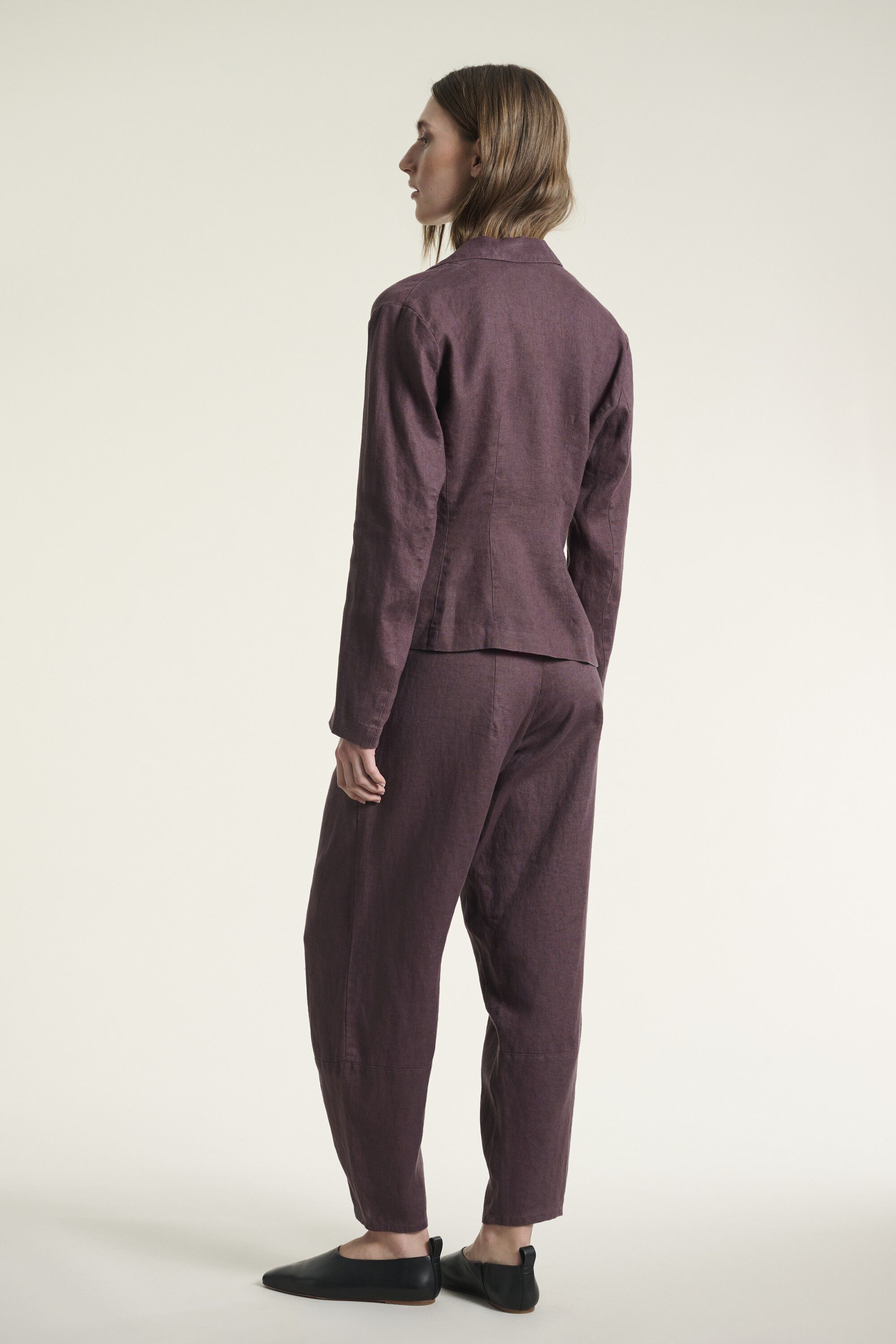 Lazy linen asymmetrisk jakke