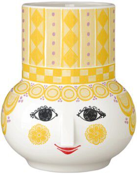 Olga Lysestage H9 cm gul