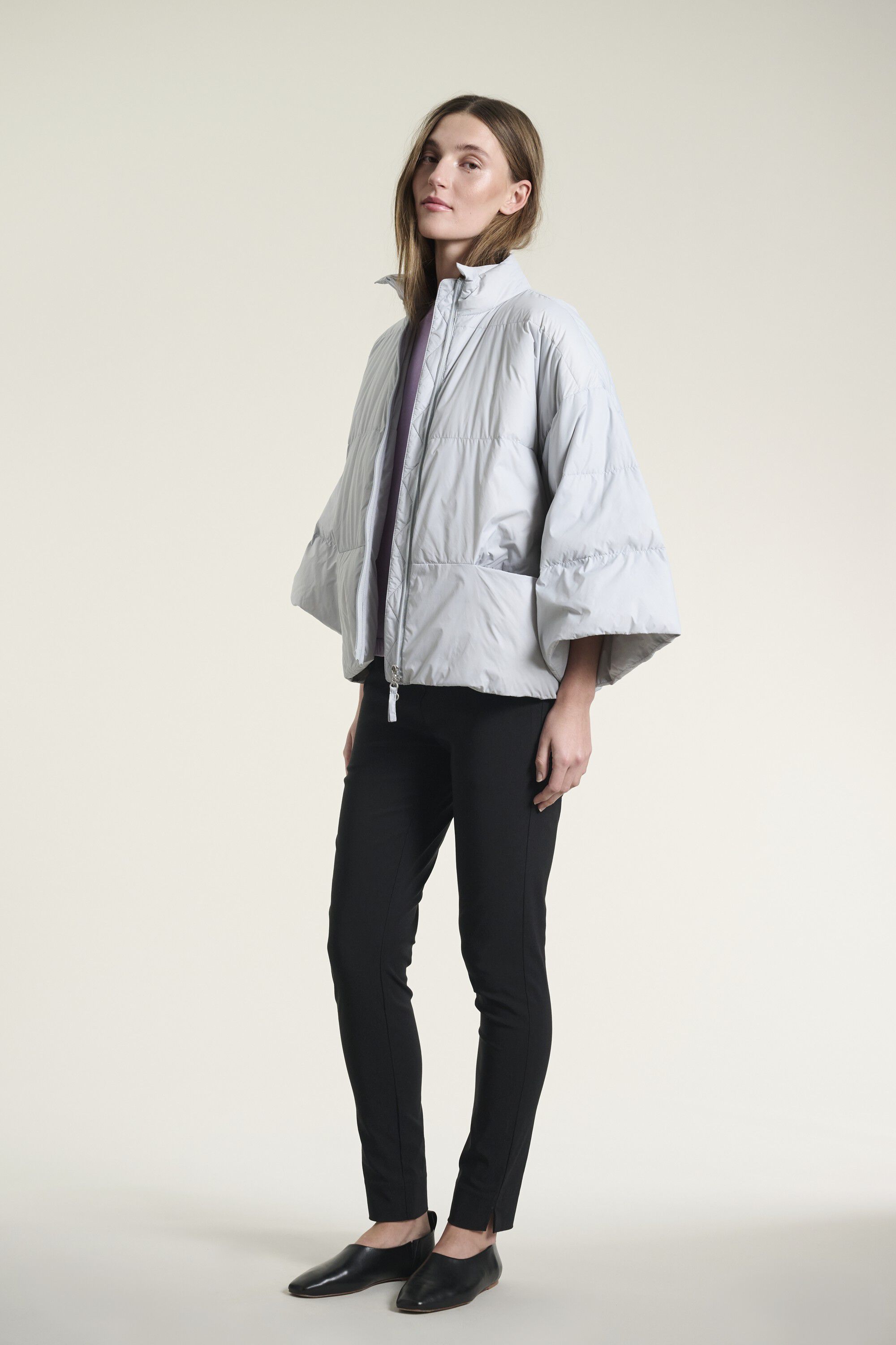 Feather down jakke med krave