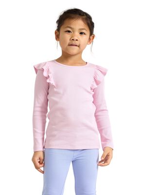 Long-sleeved top in ribbed cotton j
