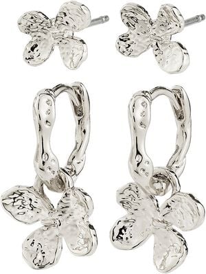 AJANI earrings 2-in-1 set, silver-plated
