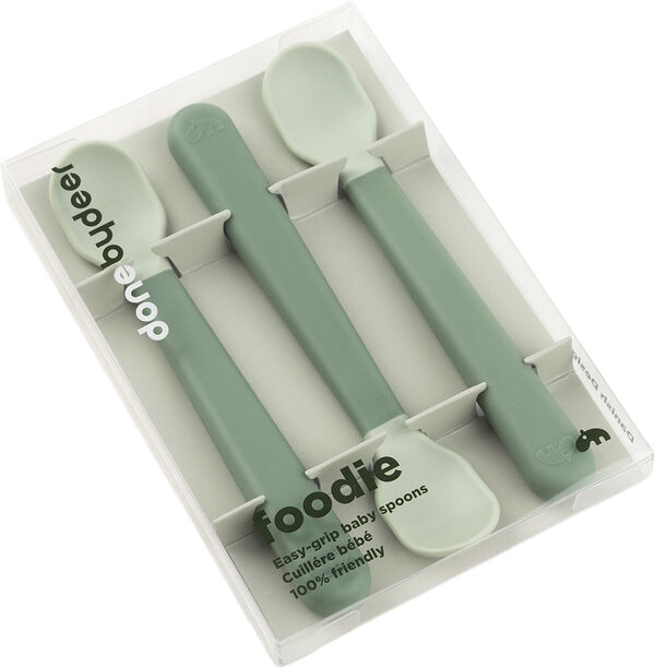Foodie easy-grip babyske 3-pak Grøn