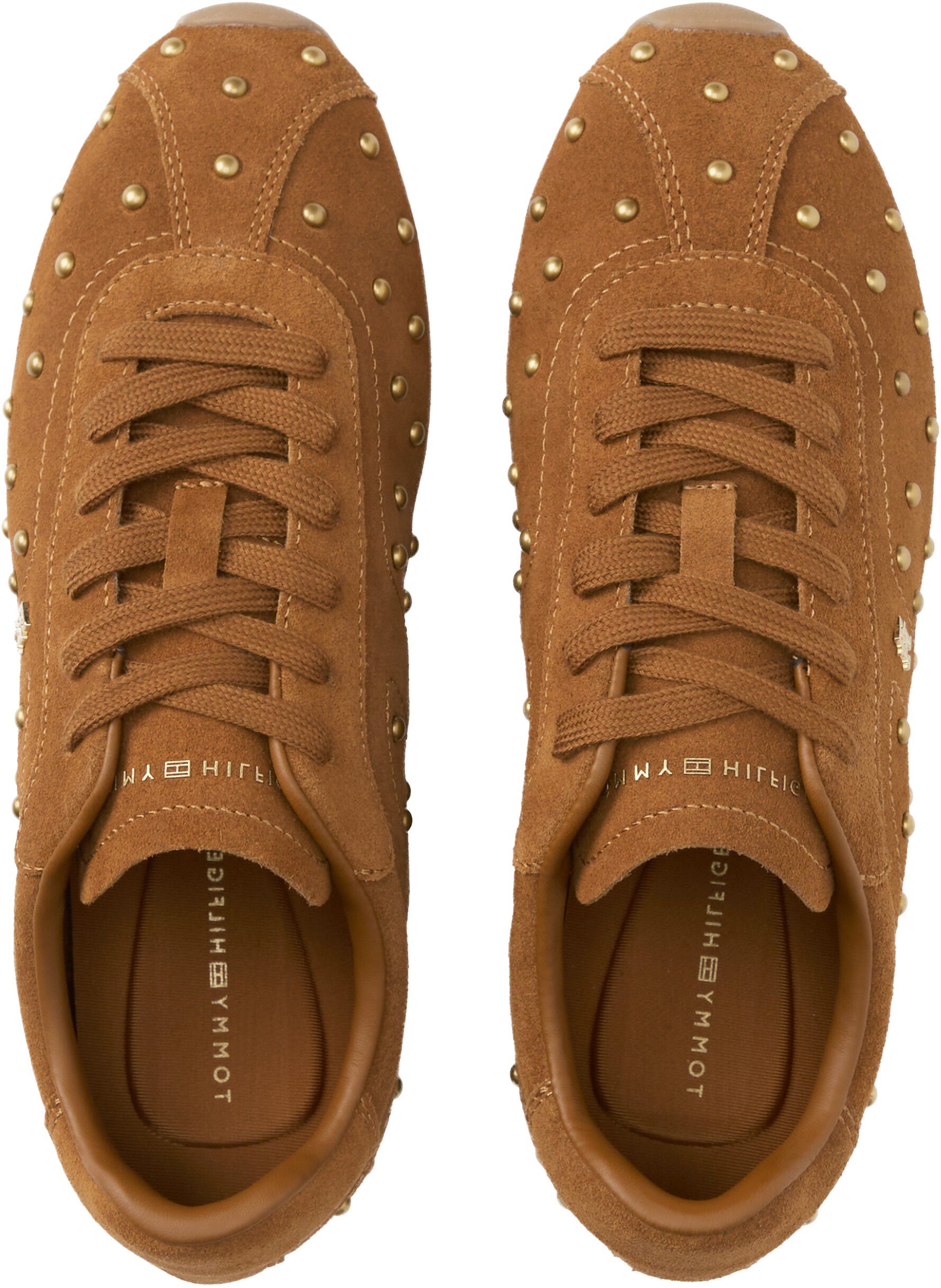 Suede Studded Low Profile Trainers