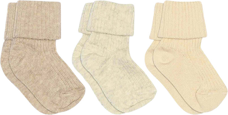 Cotton rib baby socks - 3-pack