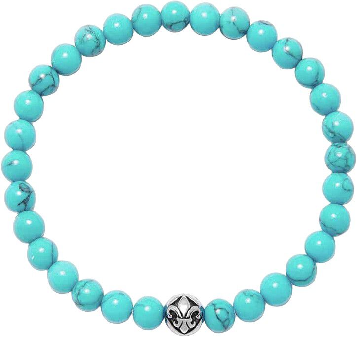 Men's Wristband with Turquoise and Silver