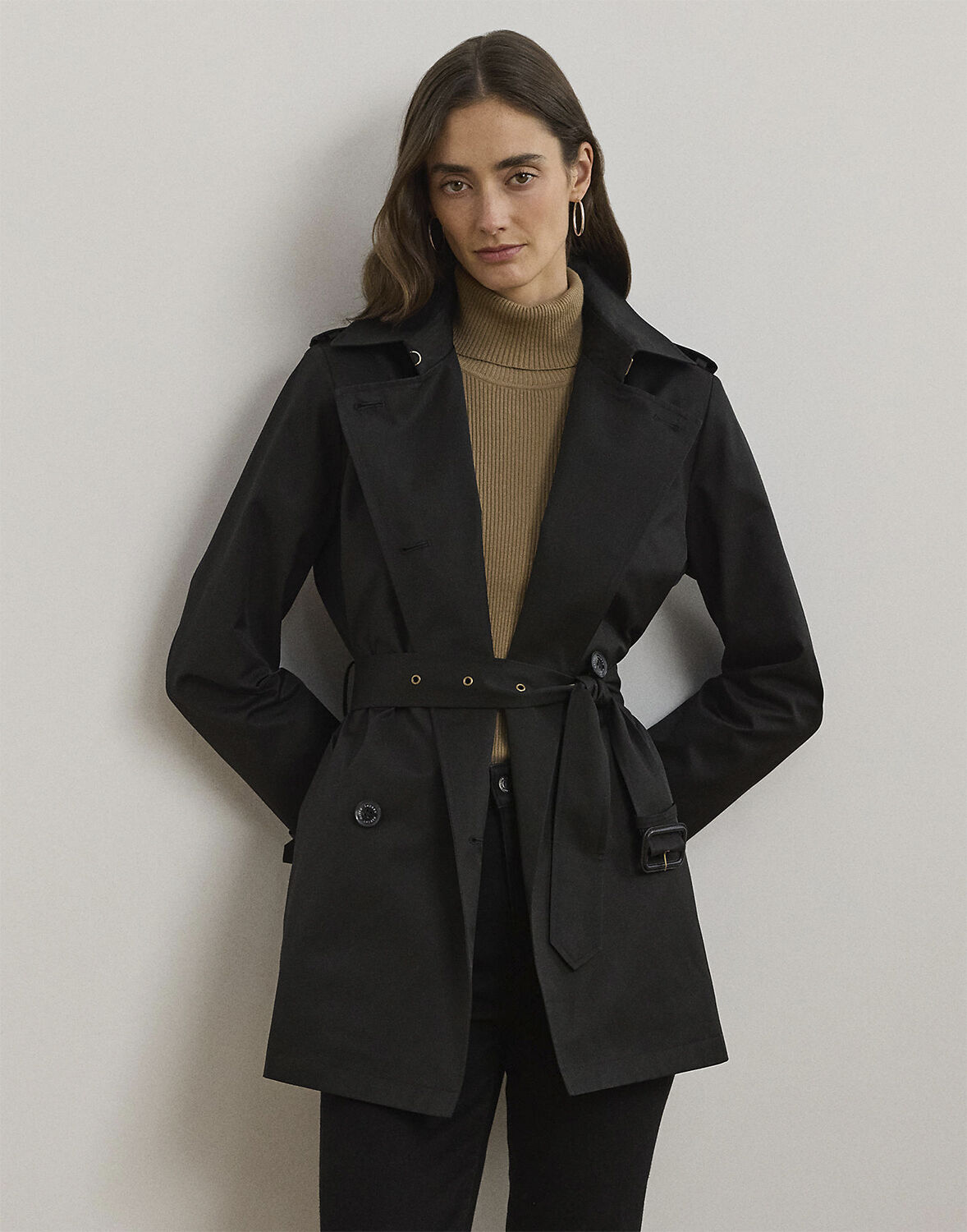 Double-Breasted Cotton-Blend Trench Coat
