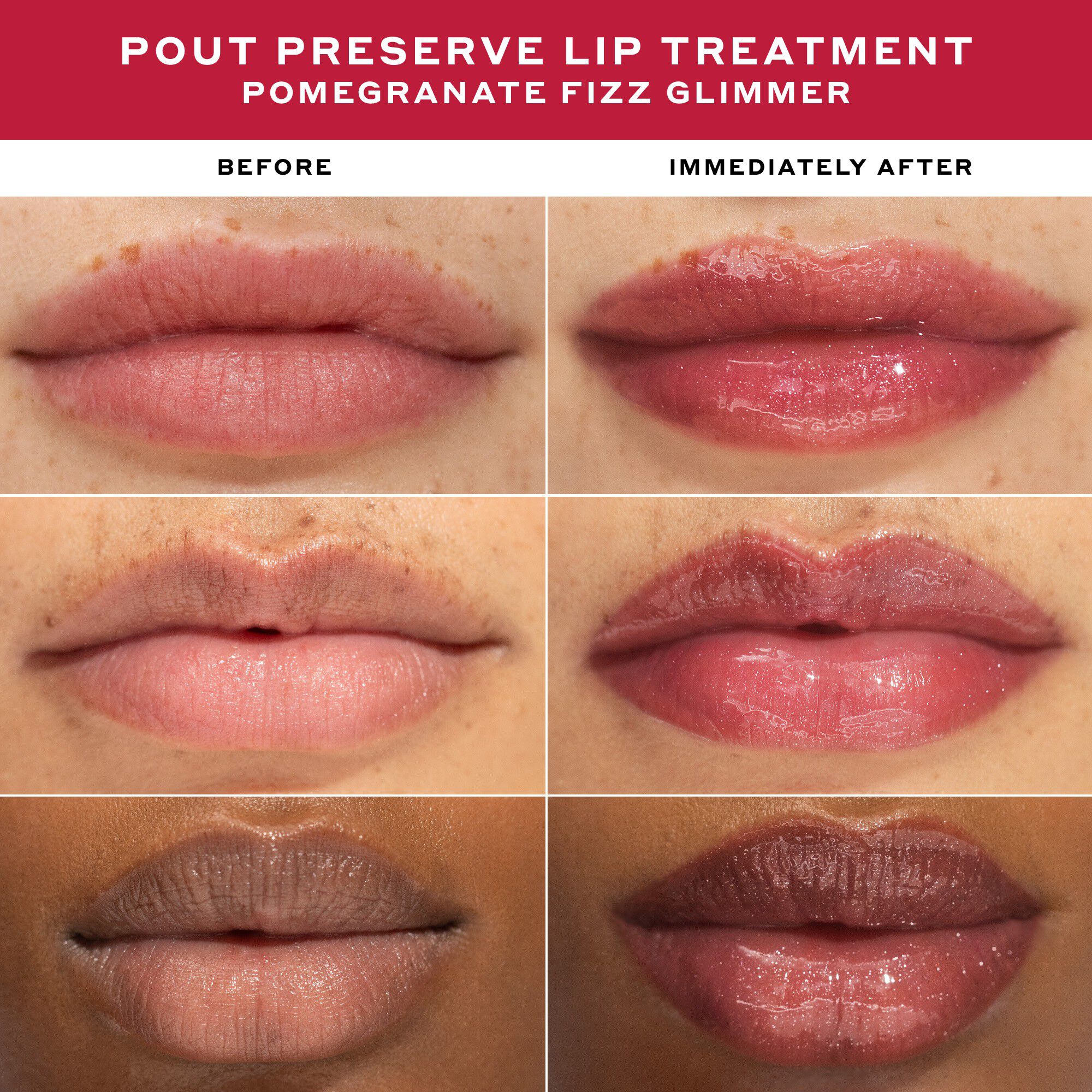 LIP TREATMENT Pout Preserve Pomegranate Fizz Glimmer 12 ml