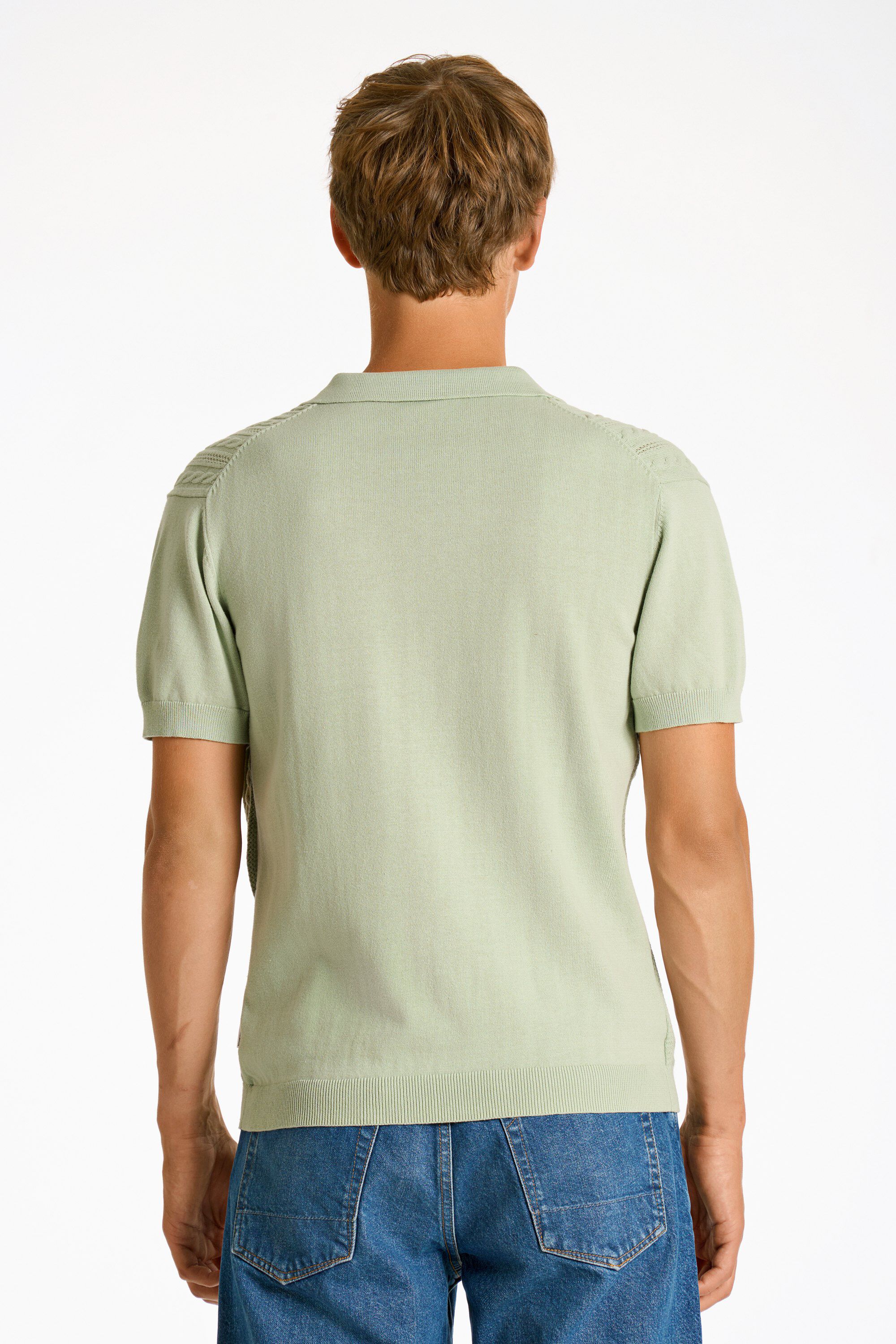 Knitted S/S cable cardigan