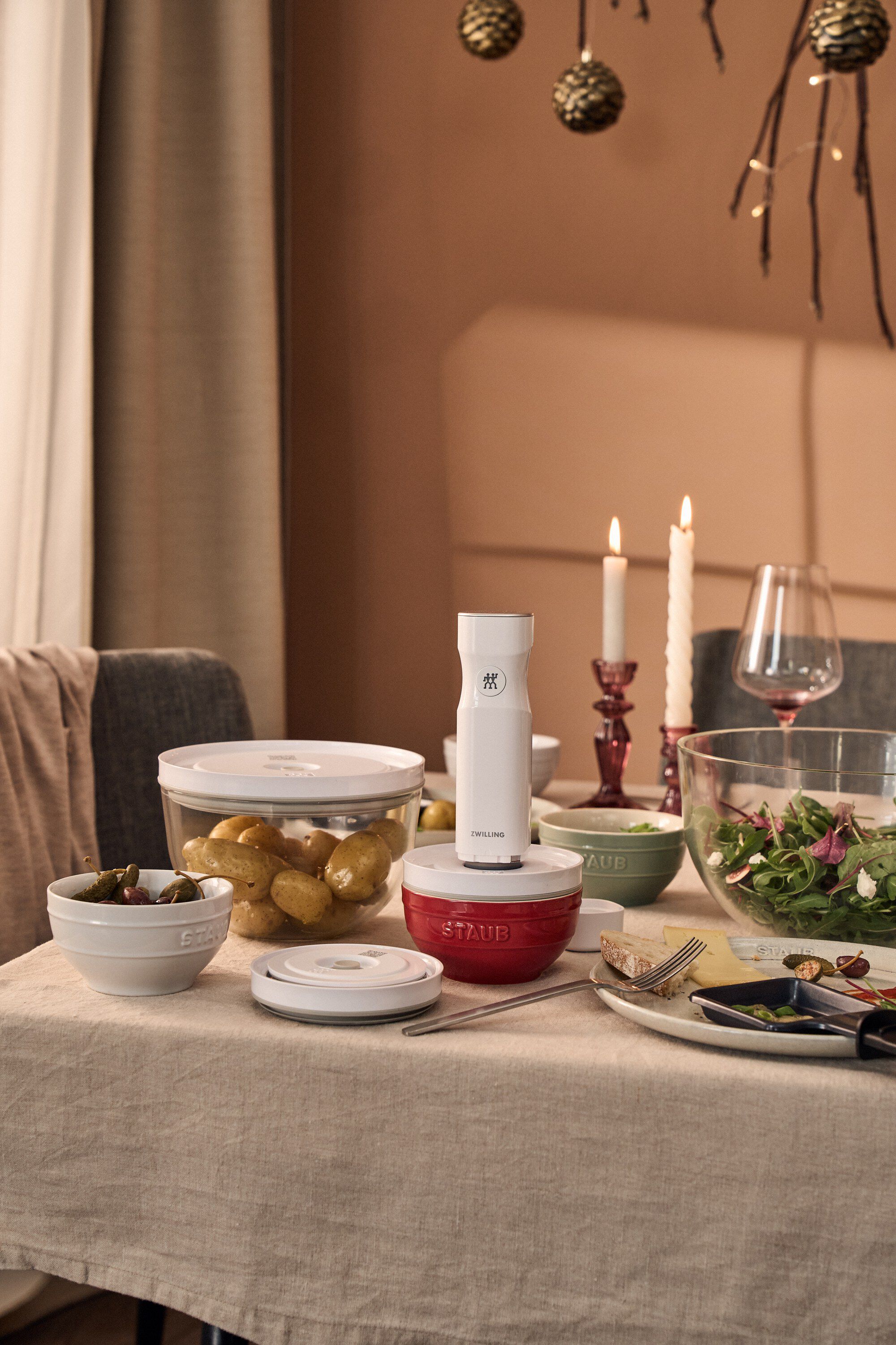 Fresh & Save BOWLS L&aring;g til vakuumsk&aring;l S / 12 cm, Hvid