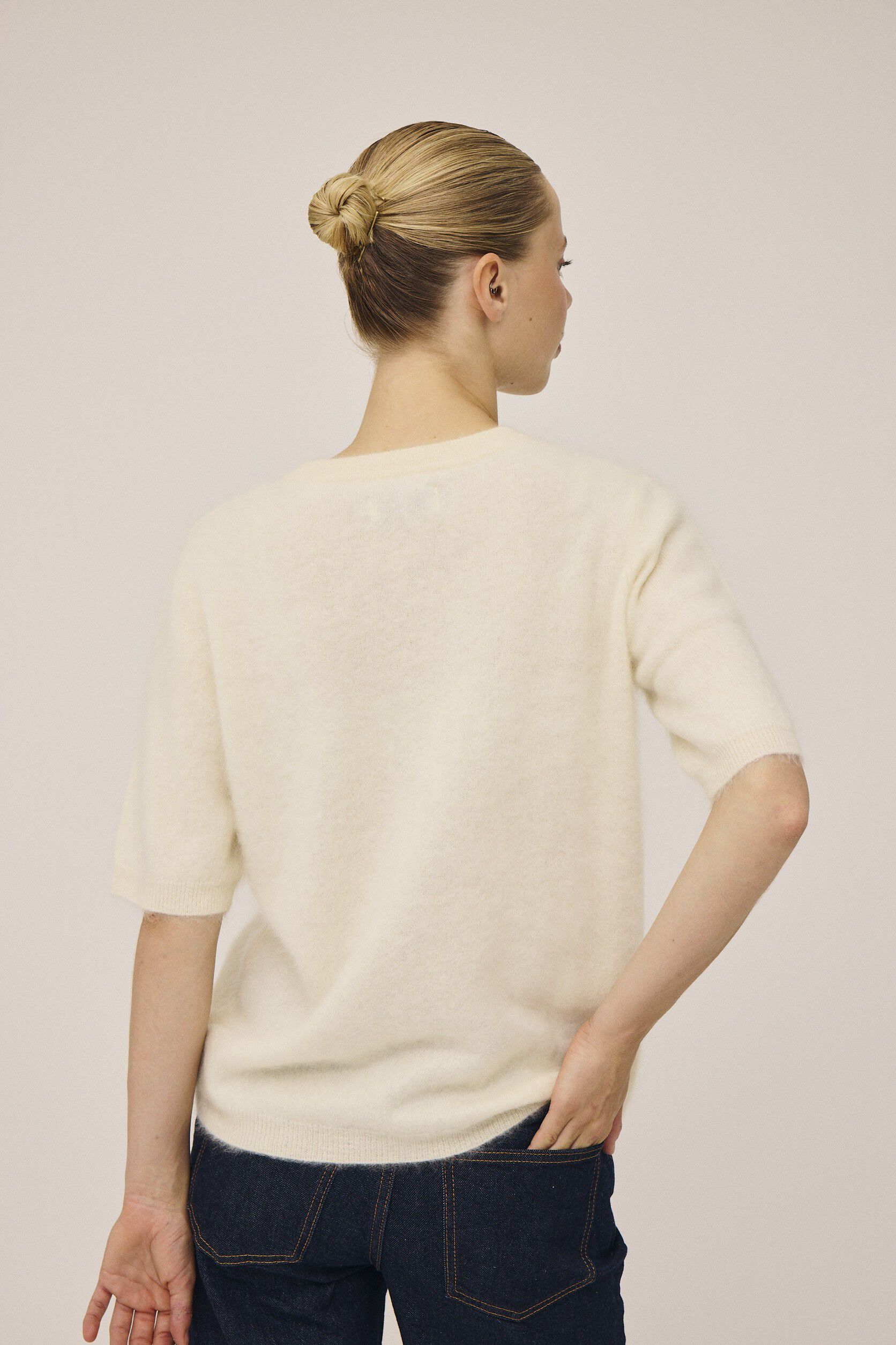 Geneve 1 Kort&aelig;rmede strikbluse - 100% Cashmere
