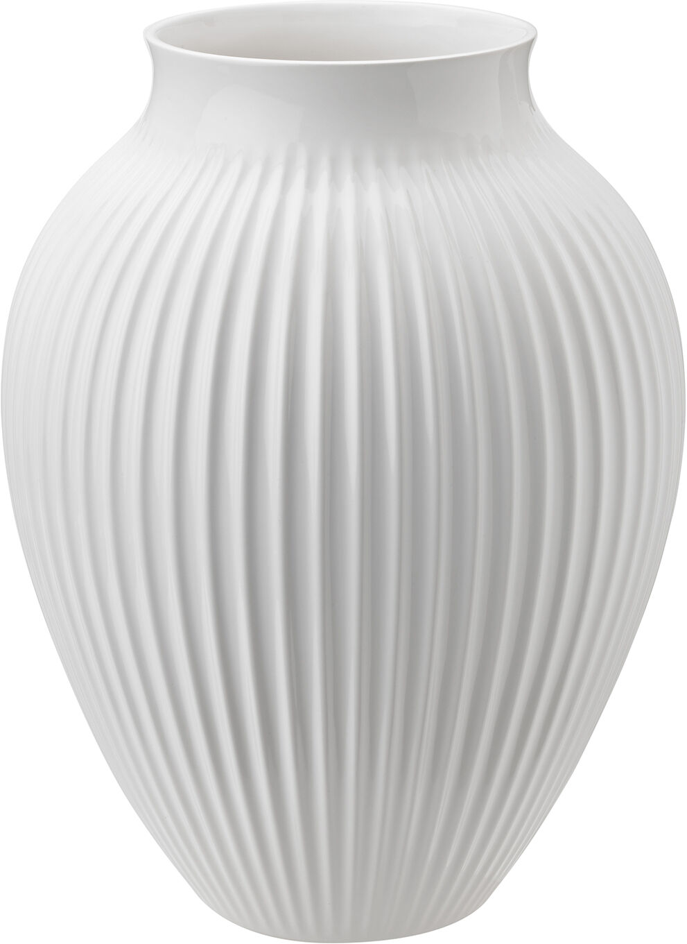 Knabstrup vase H 27 cm ripple white