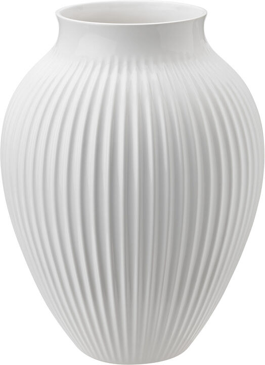 Knabstrup vase H 27 cm ripple white