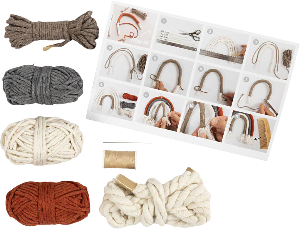 Mini DIY Kit Macram&eacute;, Regnbue