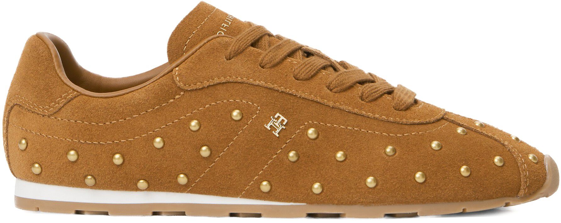 Suede Studded Low Profile Trainers