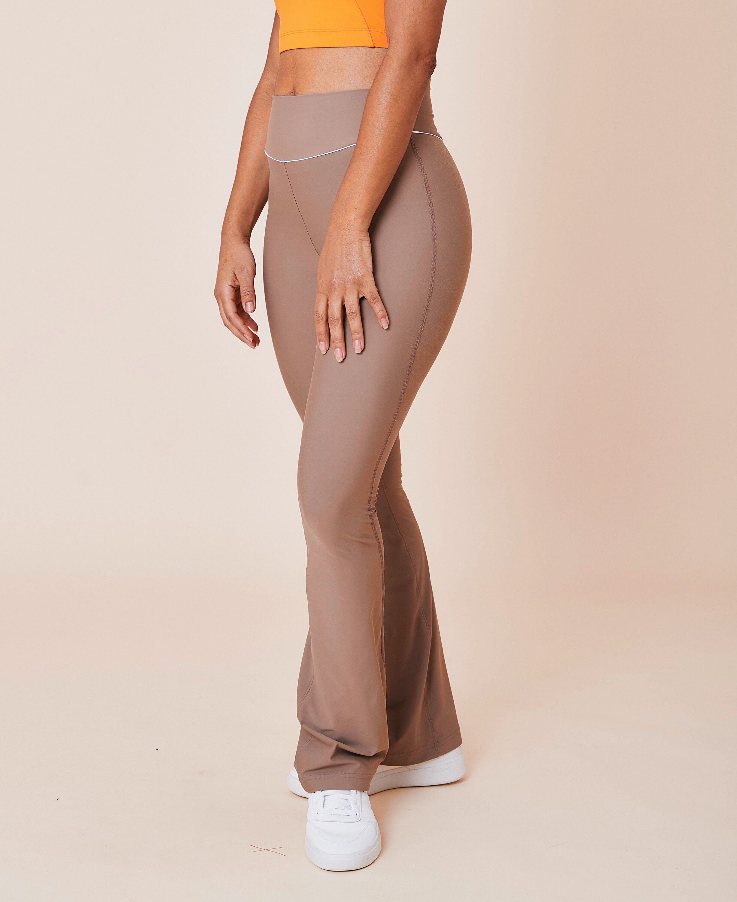 Peak high-waist flared brushed leggings - Ocean