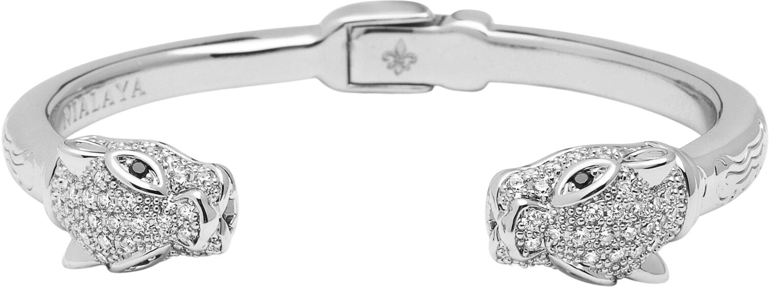 Men's Panther Bangle with CZ in Silver Plated Brass