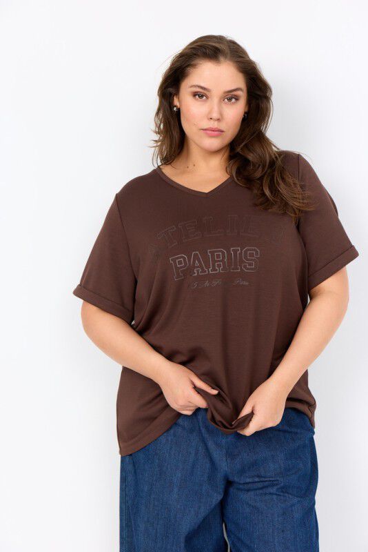 Curvy WA-SABINA 98 T-shirt M&oslash;rk brun