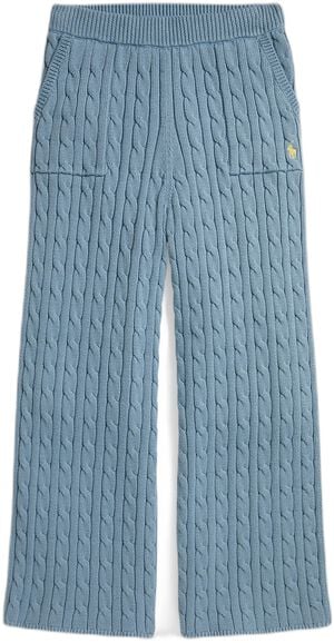 Cable-Knit Cotton Wide-Leg Sweater Pant