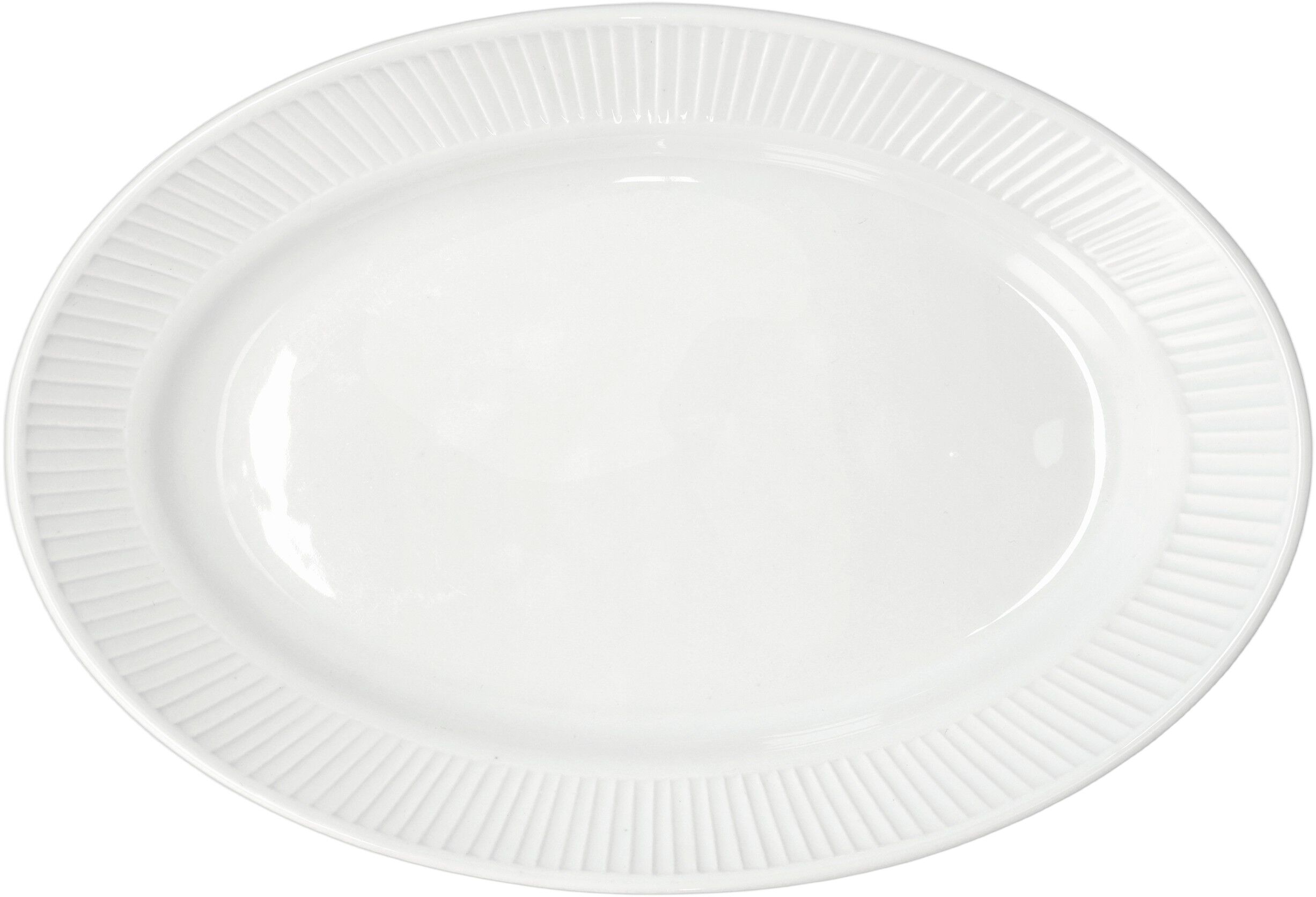 Serveringsfat Pliss&eacute; 28 x 19 cm Hvit