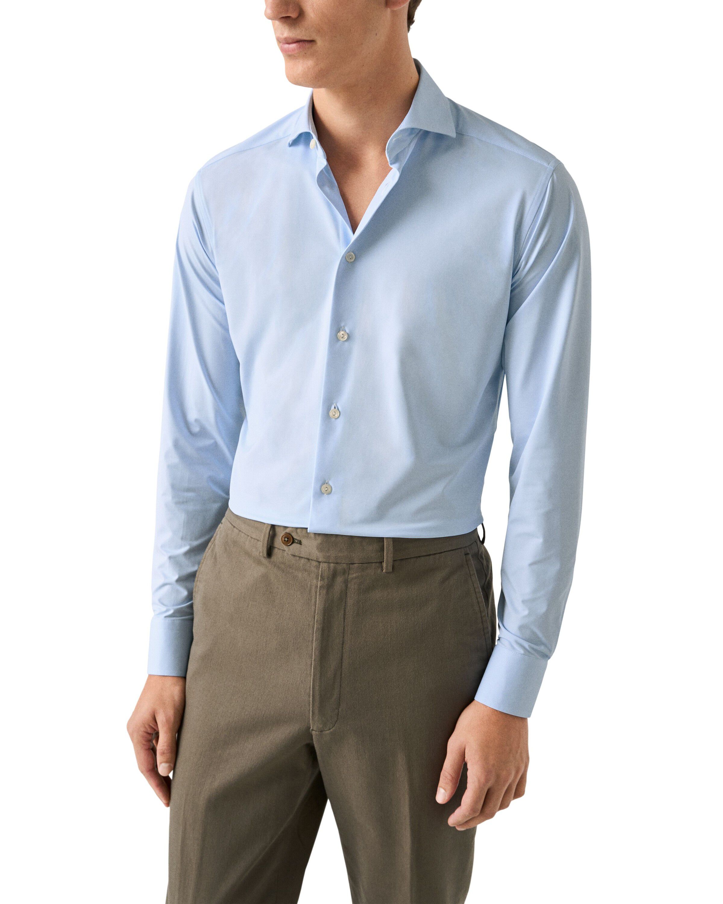 Light Blue Four-Way Stretch Shirt - Contemporary Fit
