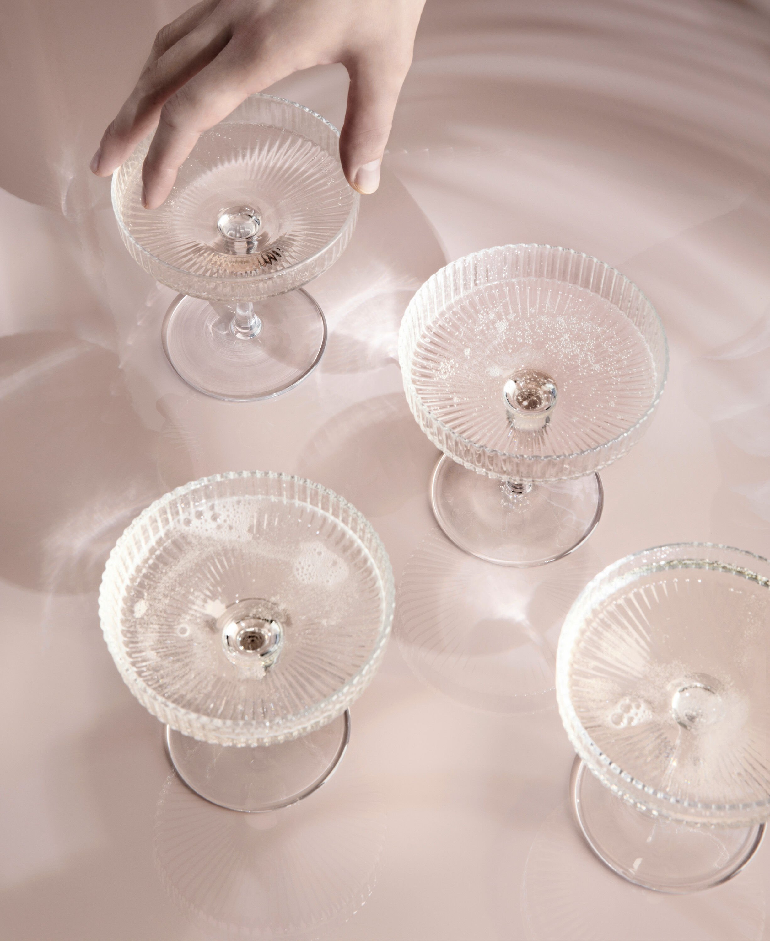 Ripple Champagne Saucers - Set of 2 - Clear