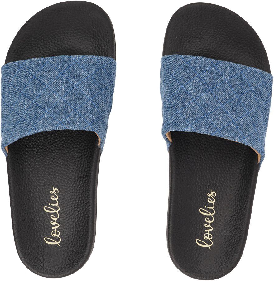 LA BOCA - QUILTED DENIM SLIDES