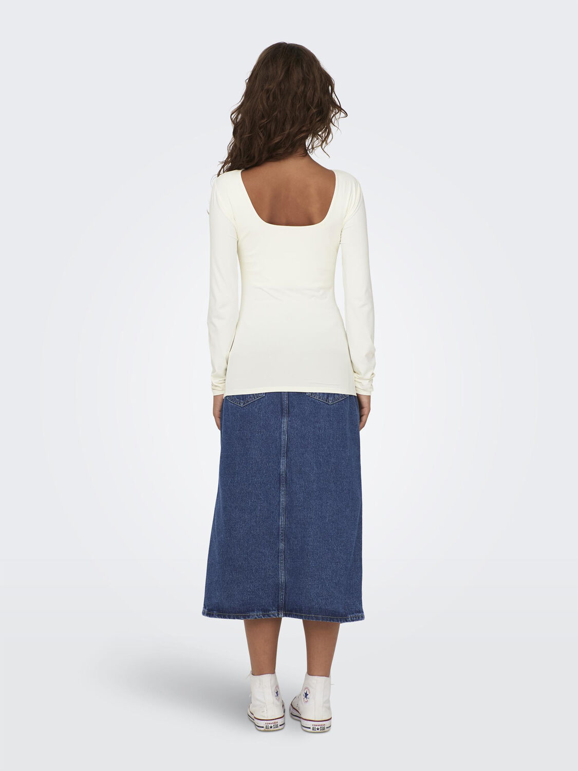 Onlea L/S 2-Way Deep Neck Top Jrs Noos