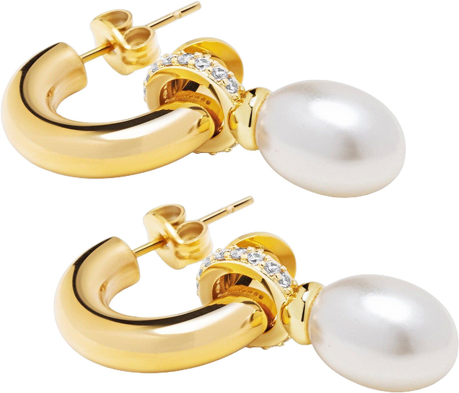 Women's Chunky Pearl Hoops