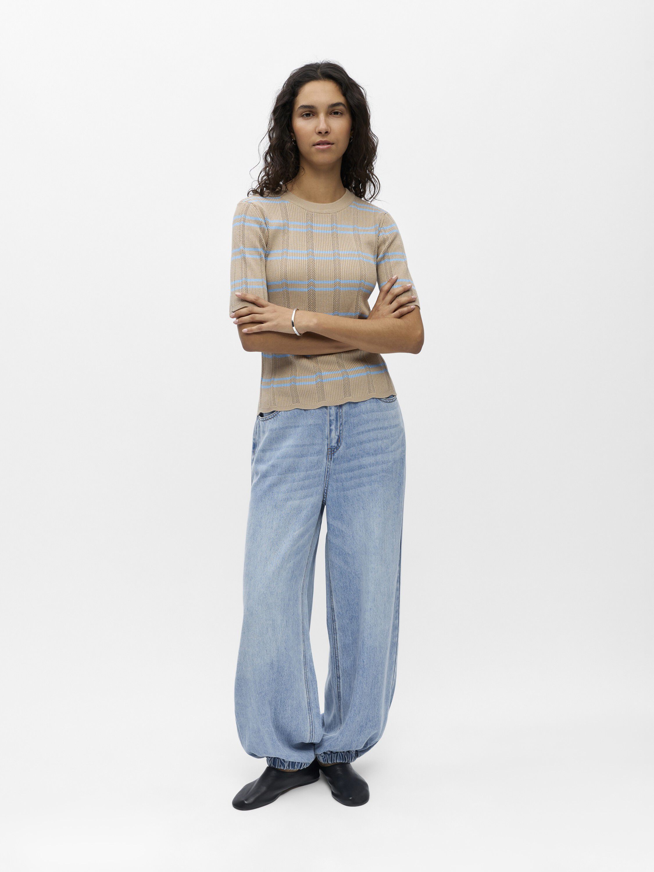 OBJEBBA S/S RE KNIT TOP E SS FAIR 2