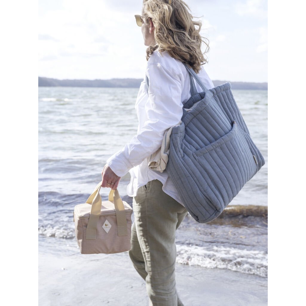 Quilted Tote Bag - Chambray Blue Spruce