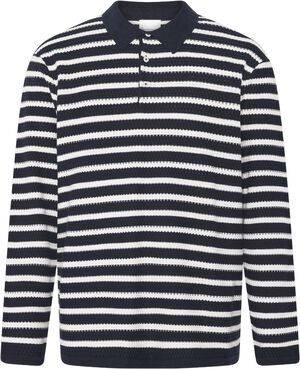Knitted stripe polo