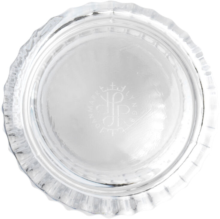 Lyngby Vase H15. 5 cm swirl hvid mundbl&aelig;st glas