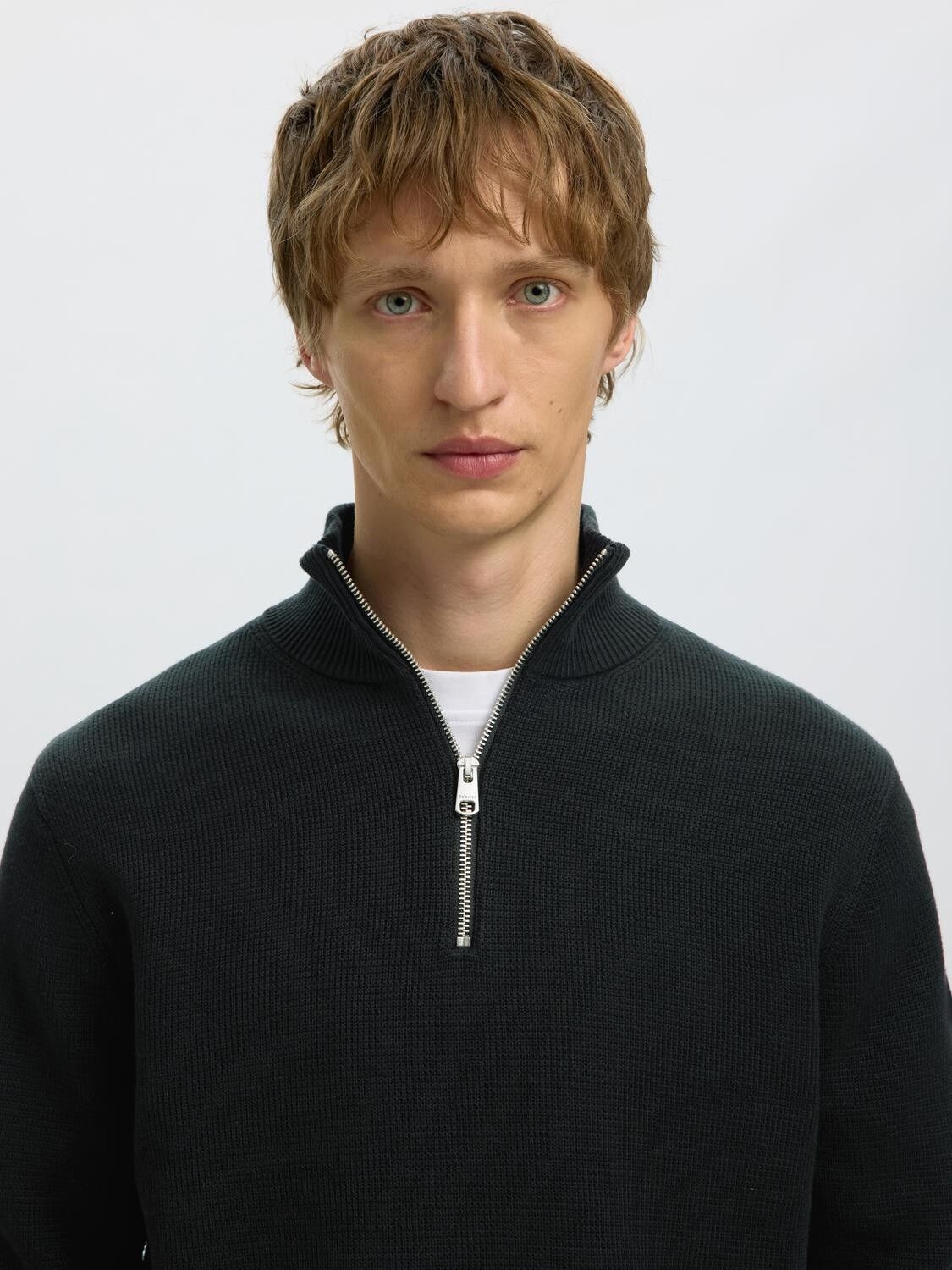 Slmdane Ls Knit Structure Half Zip Noos