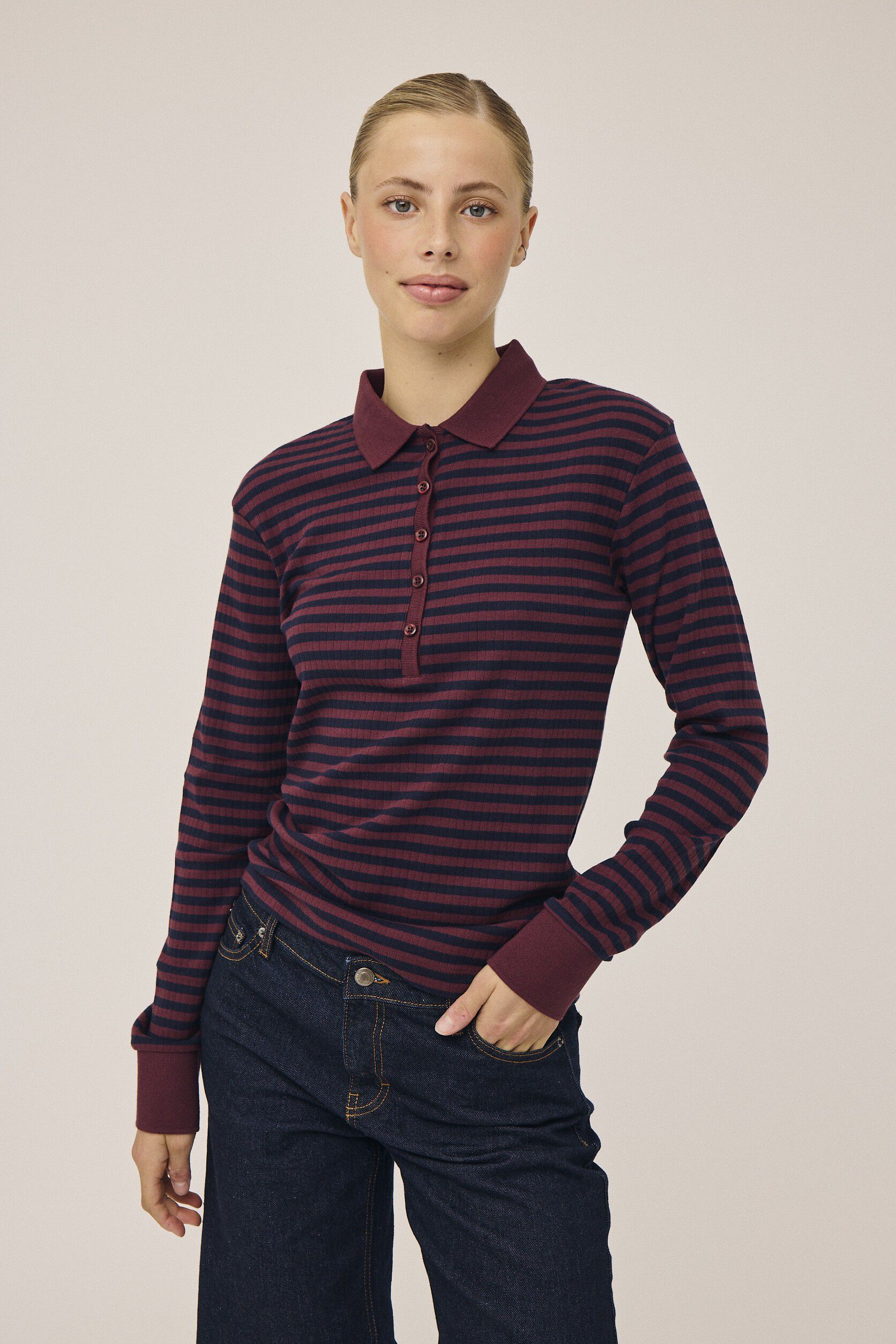 Milla 24 Long sleeve polo top - 100% Organic Cotton GOTS