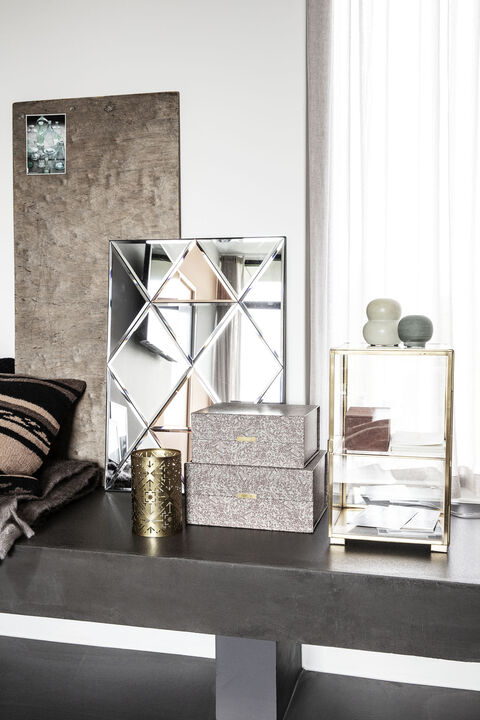 Kabinet, Messing, l: 25 cm, b: 25 cm,h: 41 cm