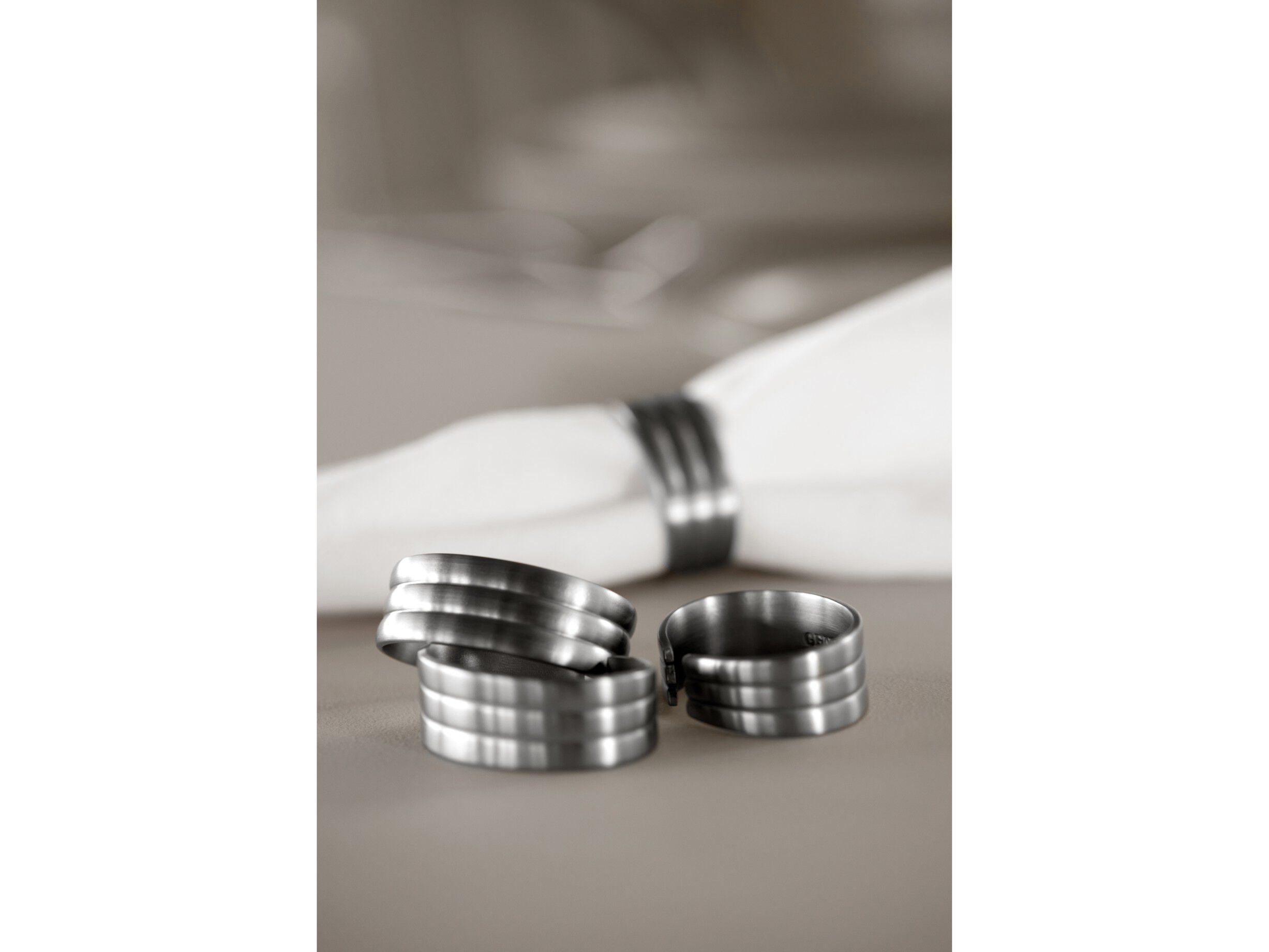 Serviettring Thebe 4 stk. Matt st&aring;l Recycled