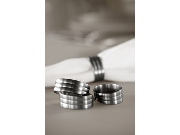 Serviettring Thebe 4 stk. Matt stål Recycled