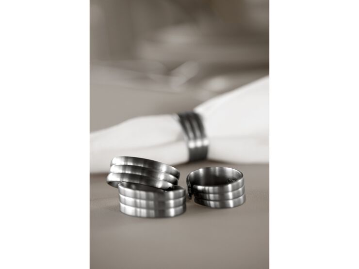 Serviettring Thebe 4 stk. Matt stål Recycled