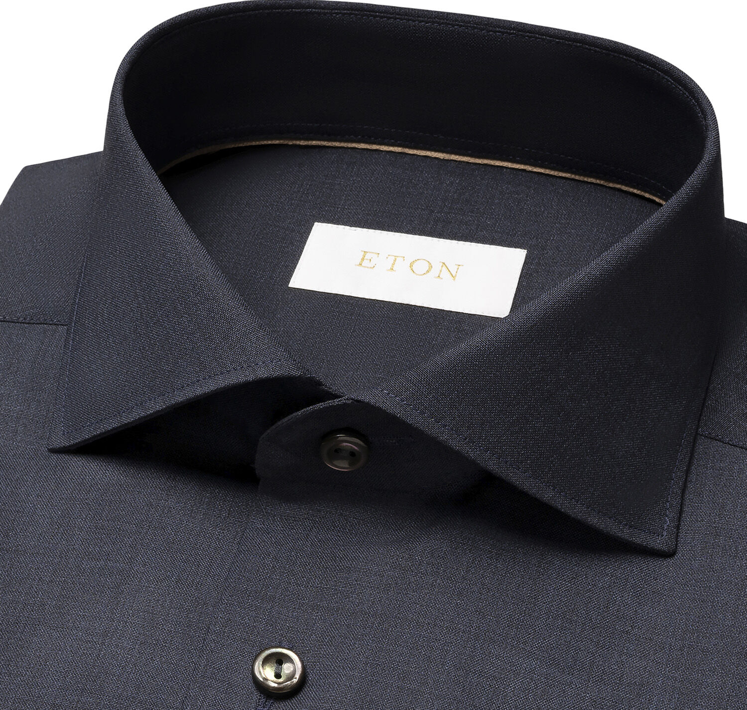 Contemporary Fit Navy Blue Solid Merino Wool Shirt