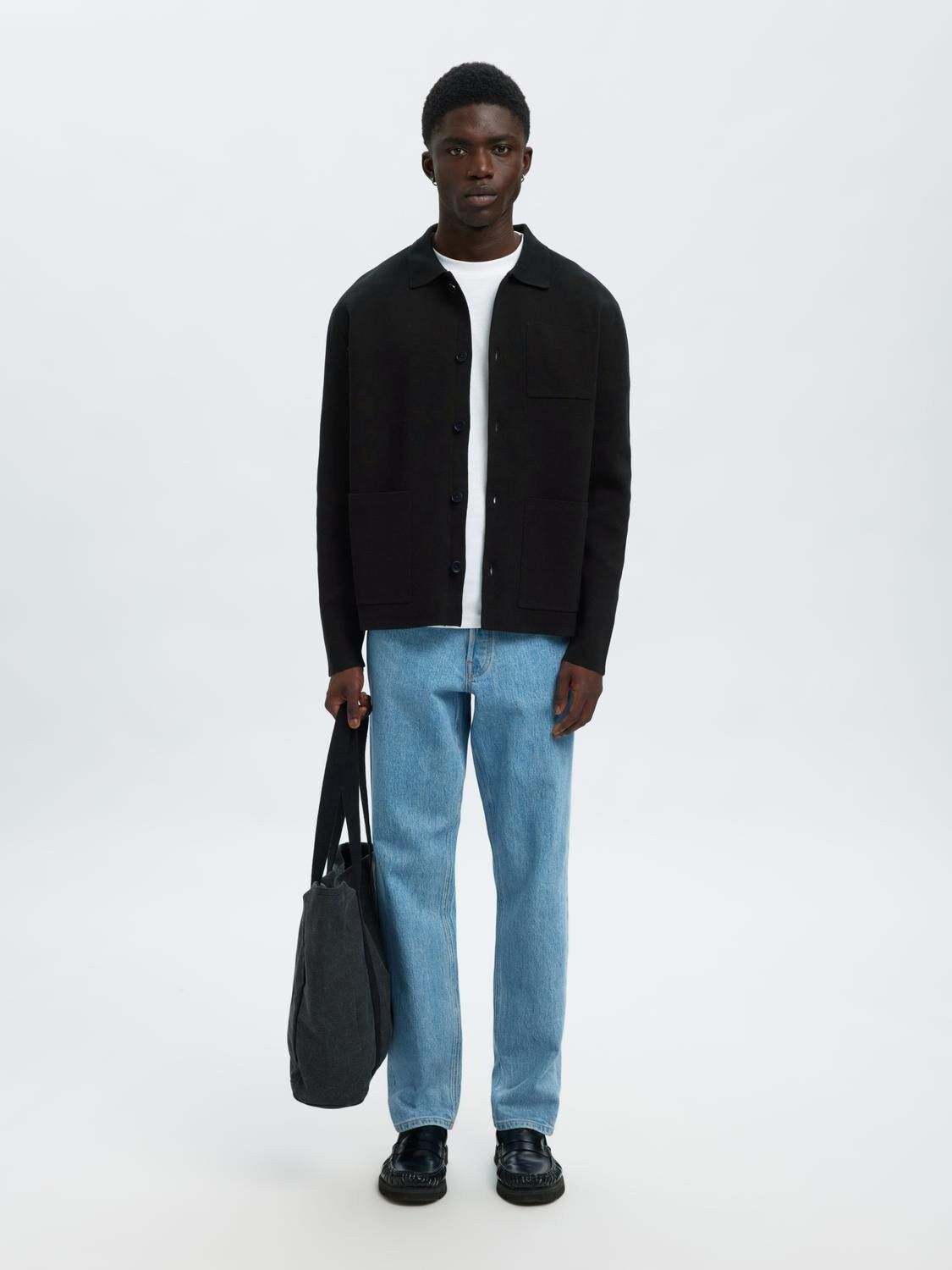 Slhmike Light Relaxed Polo Cardigan Noos