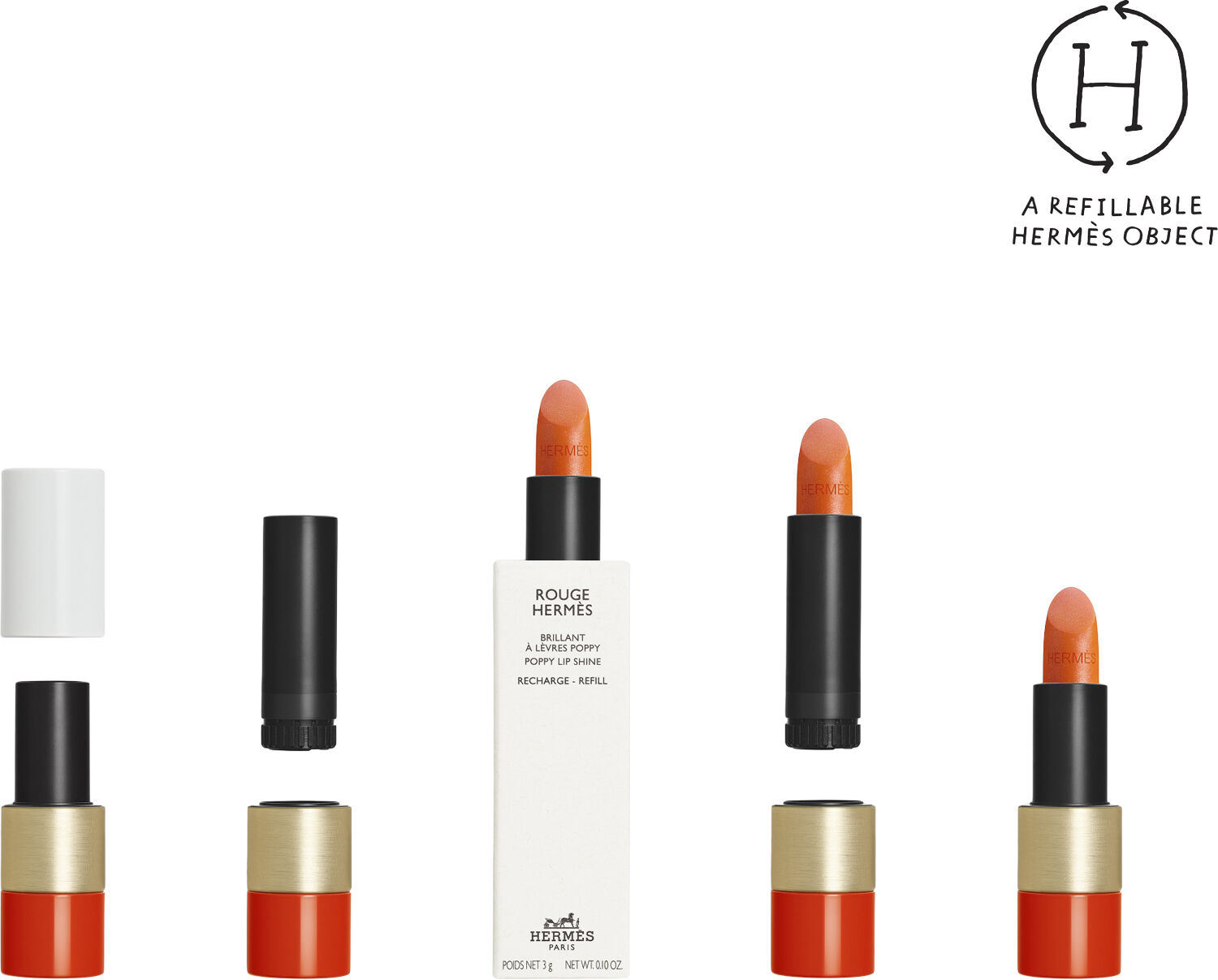 Rouge Herm&egrave;s, poppy lip shine refill