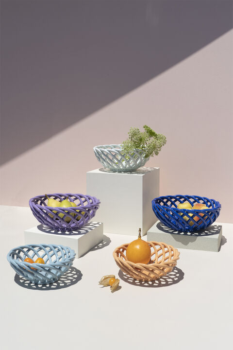 CERAMIC BASKET SICILIA LARGE LILAC