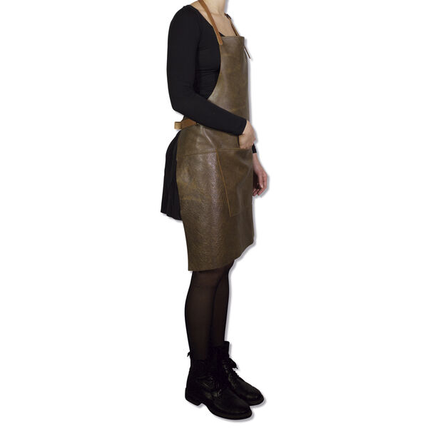 Læderforklæde BBQ Style Apron Vintage Brown