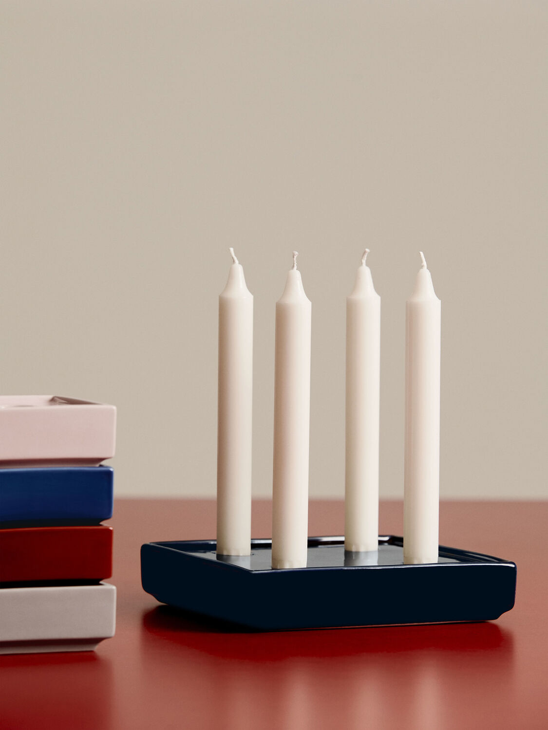Mattone Candleholder-Large-Dark blu